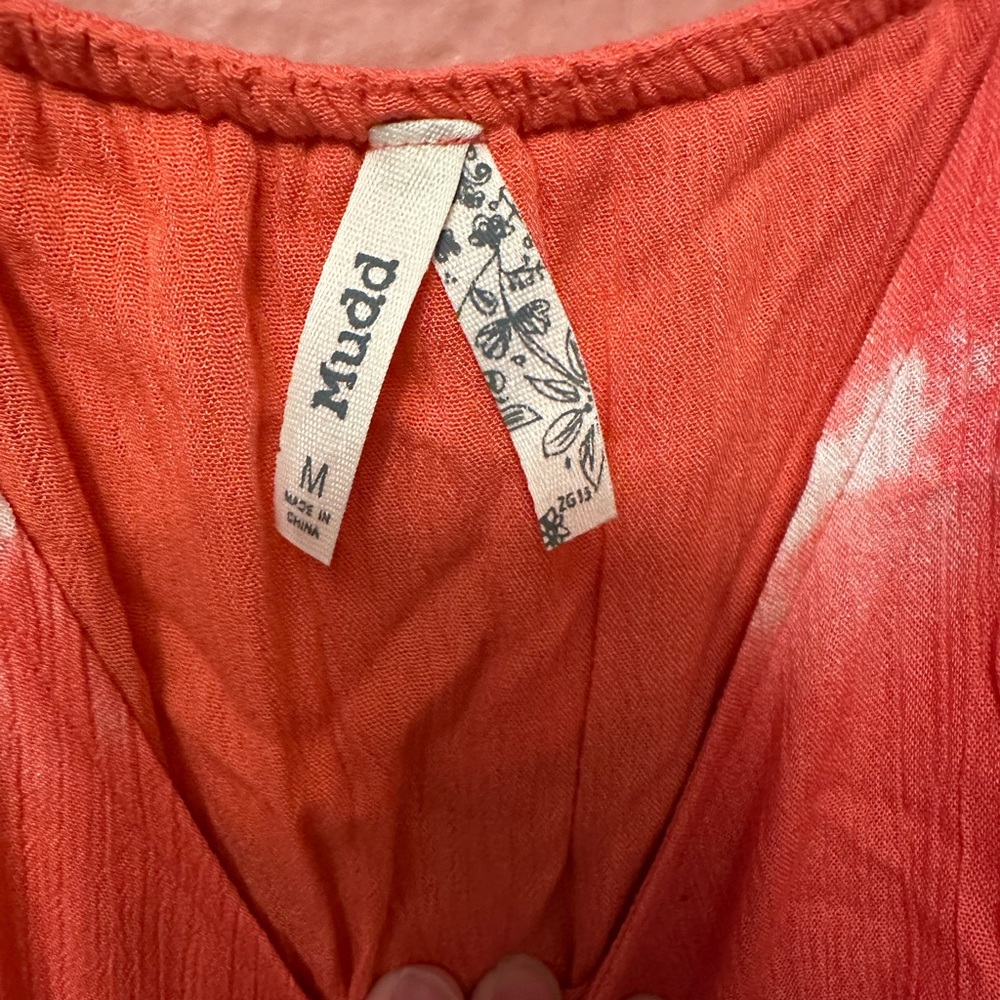 Mudd Vibrant Coral Tie-Dye Maxi Dress - Picture 3 of 3